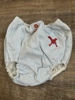 Vintage Diaper Cover Vinyl Waterproof Plastic Pants Blue Stripes