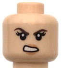 Lego New Minifigure Head Dual Sided Female Peach Lips Brown Eyebrows Beauty Part
