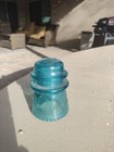 Vintage Hemingray 16 Blue Green Glass Telephone Pole Insulator - Made In Usa