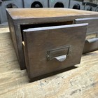 Two Drawer Oak Card Catalog File Cabinet  15 1 2    Wide  16    Deep  6 1 2    Tall 