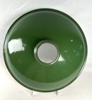Vintage 10  Porcelain Enamel Green White Barn Gas Train Station Lamp Light Shade