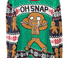 Ugly Christmas Sweater Unisex  xl  Nwt Gingerbread Man  oh Snap  Broke In Half