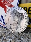 Antique Vintage Old Style Morgan Dollar Numismatic Pcgs Sign