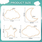 4 Pcs Boho Nursery Wall Decor  Cloud Moon Star