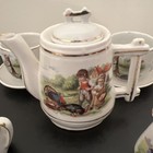 Antique Porcelain Child s Tea Set With Pastoral Scenes And Gold Trim
