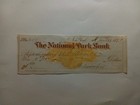 1871 Signed Check  National Park Bank Ny Beautiful 2 Color Note Revenue Vignette