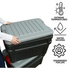 Rubbermaid 24 Gallon Actionpacker Storage Bin  Heavy Duty  Lockable  Black  Incl
