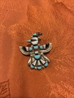 Vintage Gary Vacit Zuni Native American Thunderbird Sterling Silver Brooch