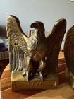 Vintage 1776 Heavy Brass Eagle Bookends Philadelphia Manufacturing Pmc 114b 
