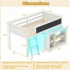 Low Loft Bed With Led Lights  Twin Size Bed Frames For Kids W chalkboard 