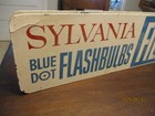 Vintage Sylvania Blue Dot Flashbulbs Film Wooden Double Sided Store Sign