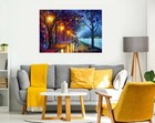 Leonid Afremov Park Alley Lake Colourful Painting Canvas Wall Art Framed Print