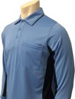 2 Long Sleeve Smitty V3  Umpire Shirt - Sky Blue With Black