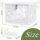 White Wedding Card Box With Lock And Sign  Pvc Hollow Gift Box With Slot
