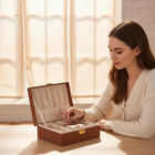 Jewelry Box Organizer For Women Girls Gift  2 Layer Large Jewelry Storage Case  