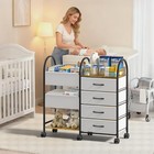Baby Diaper Caddy Organizer Cart With Wheels  4-tier Rolling Diaper Cart With Di