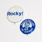 Two Nelson Rockefeller President Governor Campaign Pin Pinback Button Political