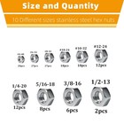 150pcs Sae Hex Nuts Assortment Kit 4 40 6 32 8 32 10 24 10 32 12 24  1 4 -20 5 1