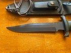 Vintage Valor Japan Sawback Hollow Handle 599 Survival Bowie Knife W  Box