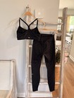 Alo Women   s Jacquard High-waist Checkered Legging - Black anthracite Set Size Sm