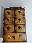 Vintage Wood Wooden Wall Cabinet 7 Drawer Sewing Notions Tiny Cabinet  Japan