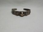 Vtg Old Fred Harvey Era  bell  Navajo Sterling Silver Raindrop Dome Bracelet