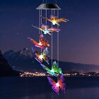 Solar Led Garden Outdoor Wind Chimes Colour Changing Lights Hanging Butterfly Us