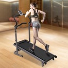 Foldable Manual Walking Treadmill Non-electric Running Machine With Armrests