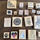 Lot Of - 28 - Vtg Animals figures etc Wood Vintage Rubber Stamps   Mixed Brands