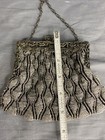 Antique Vintage Beaded Purse With Decorative Metal Frame Evening Bag