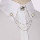 Shiny Round Cut Pearls With Classy Chain Collar Pin For Men s In 935 Silver