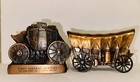 2 Banthrico Copper Cast Iron Cover Wagon   Stagecoach Banks First Federal Bank