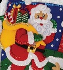 Bucilla Felt Stocking Applique Kit 18  Long Rooftop Santa 89626e