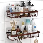  Shower Caddy Shelf Organizer Rack  Self Adhesive Black Bathroom Shelves Bronze