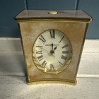 Vintage Howard Miller Quartz Gold Marble Print Table Clock Made In Taiwan 4   x3   