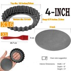 Datanya 16 Pack Mini Tart Pans 4 Inch With 4 -16pcs-black  Black