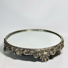Antique Plateau Mirror Vanity Footed Round Ornate Dresser Mirrored Tray 10 5   