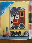 Steam Train Engine Vintage Latch Hook Rug Canvas Spinnerin Unused 20x27
