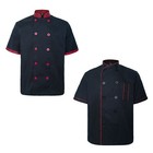 2 Pack Unisex Short Sleeve Chef Coat Jacket Pack Kitchen Cook Workwear Uniform