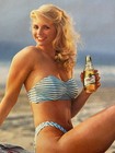 Vintage Miller High Life Beer Poster Sign Calendar 1988 Sexy Blonde Bikini Babe