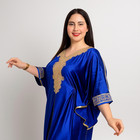 Blue Velvet Moroccan Caftan Dress Women Handmade Embroidered Maxi Gown Kaftan