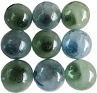 Japanese Glass Floats 3 5   9  Sky Blue sea Green Makers Marks Antique Usa Bz