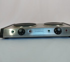 Cuisinart Countertop Double Burner Silver Used Tested Working