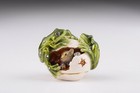 Frog And Squirrel  Trinket Box Hand Made By Keren Kopal   Austrian Crystals 