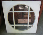 Vintage Wood 24  Circle Round Window Square Frame Shabby White Chic Old