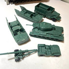 Vintage Marx Battleground American Forest Green Vehicle Set   10 Army Men Elnc