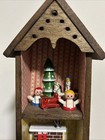 Vintage Handmade Primitive Christmas Diorama Wood Miniatures 3 Shelf Doll-house