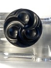 Pair Bakelite Large Buttons Black Carved 1 3 4   