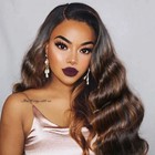 Unice Ombre Brown Highlight Body Wave Human Hair Weave 1 Bundle 18 Inch