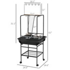 Bird Stand With Wheels For Indoor Outdoor Small Parrot  Dark Gray